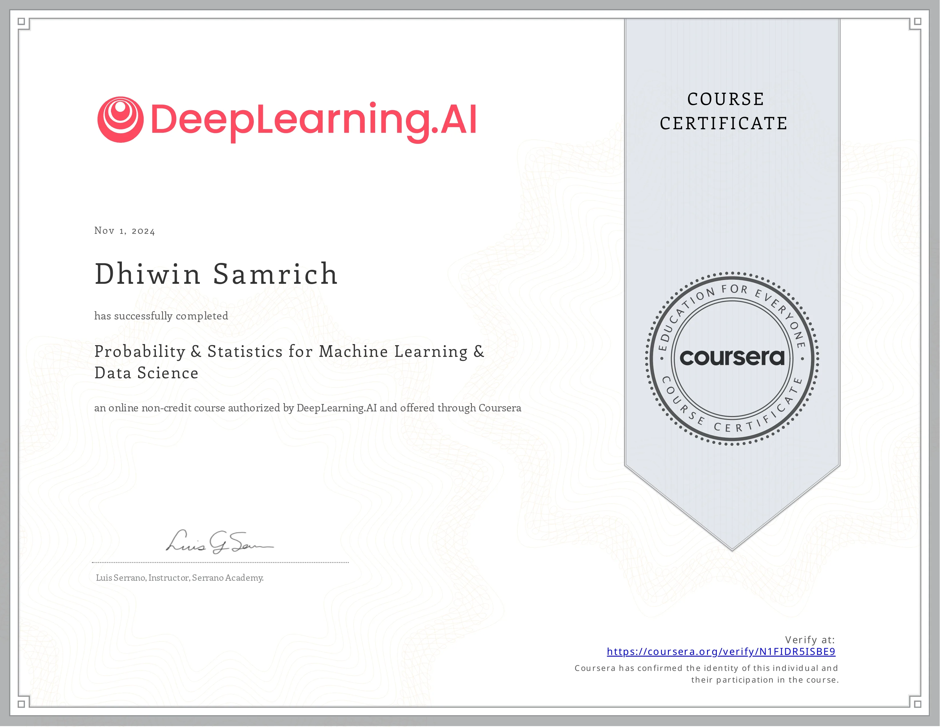Probability & Statistics for ML & DS